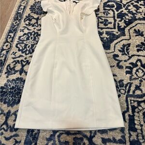 White House Black Market Ruffled White Mini Dress